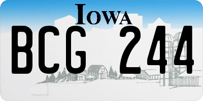 IA license plate BCG244