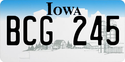 IA license plate BCG245