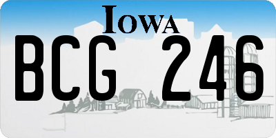 IA license plate BCG246