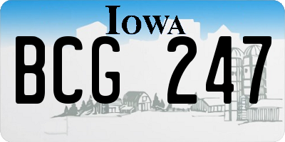 IA license plate BCG247