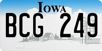 IA license plate BCG249