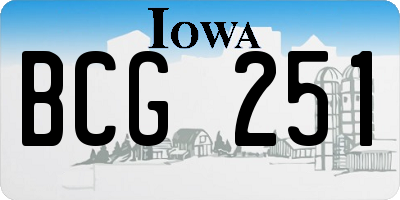 IA license plate BCG251
