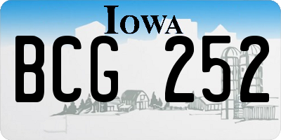 IA license plate BCG252