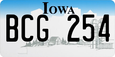IA license plate BCG254