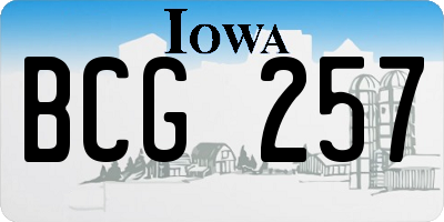 IA license plate BCG257