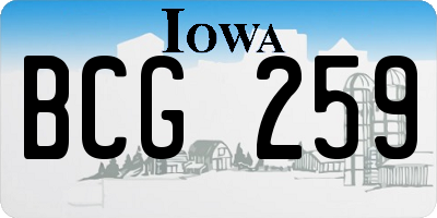 IA license plate BCG259
