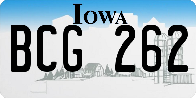 IA license plate BCG262