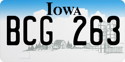 IA license plate BCG263