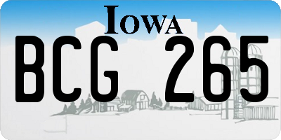 IA license plate BCG265