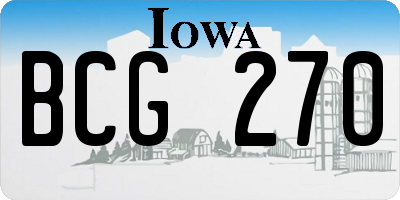 IA license plate BCG270