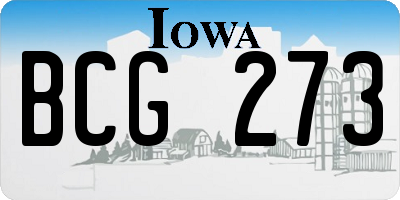 IA license plate BCG273