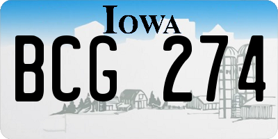 IA license plate BCG274