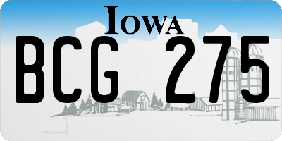 IA license plate BCG275