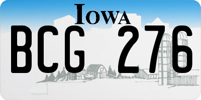 IA license plate BCG276
