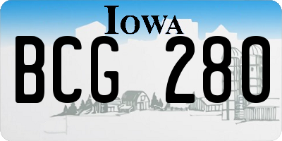IA license plate BCG280