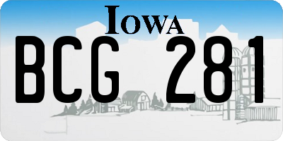 IA license plate BCG281
