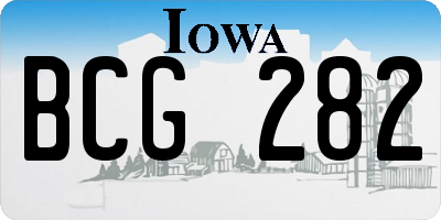 IA license plate BCG282