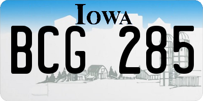 IA license plate BCG285