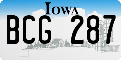 IA license plate BCG287