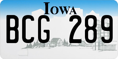 IA license plate BCG289