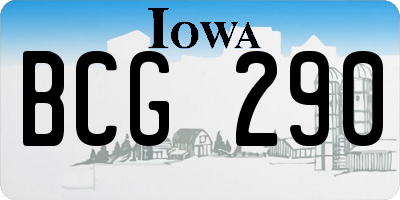 IA license plate BCG290