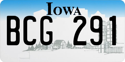 IA license plate BCG291