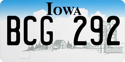 IA license plate BCG292