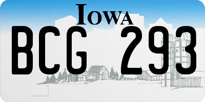 IA license plate BCG293