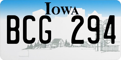 IA license plate BCG294