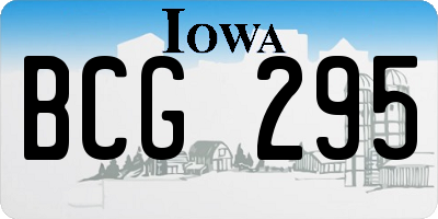 IA license plate BCG295