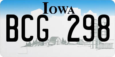 IA license plate BCG298