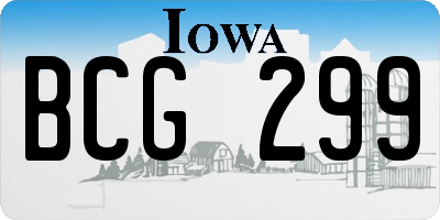 IA license plate BCG299