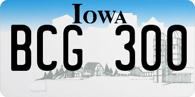IA license plate BCG300