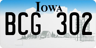 IA license plate BCG302