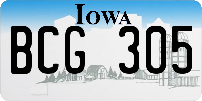 IA license plate BCG305