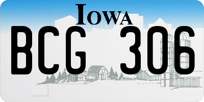 IA license plate BCG306