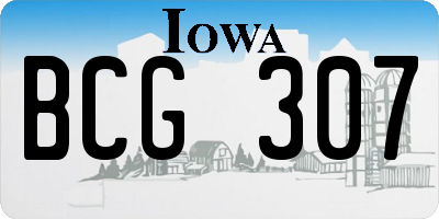 IA license plate BCG307