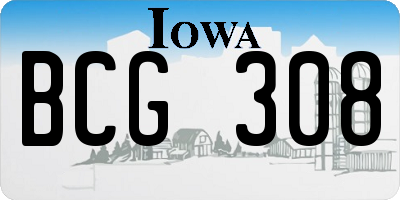 IA license plate BCG308