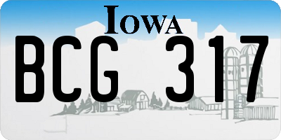IA license plate BCG317