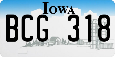 IA license plate BCG318