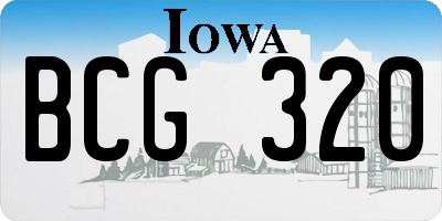 IA license plate BCG320