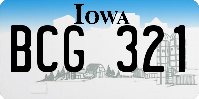 IA license plate BCG321