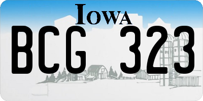 IA license plate BCG323