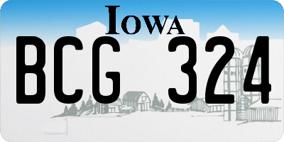 IA license plate BCG324