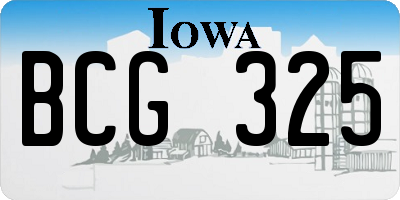 IA license plate BCG325