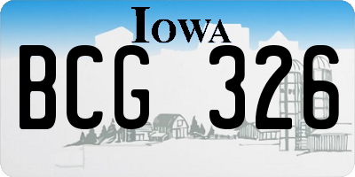 IA license plate BCG326