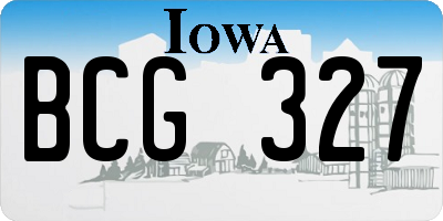 IA license plate BCG327