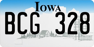 IA license plate BCG328
