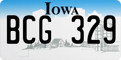 IA license plate BCG329