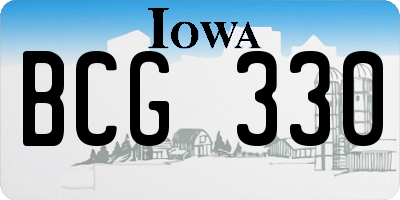 IA license plate BCG330